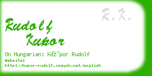 rudolf kupor business card